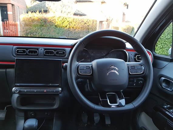 Driving school car interior image